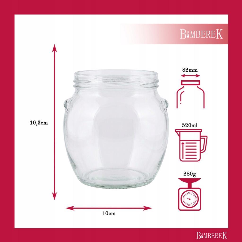 AMFORA Jar 520ml with Lid Fi82 For Honey Jam Preserves Gift Twist