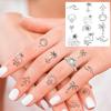 1 Sheet Small Pattern Temporary Tattoos For Women Finger Hand Ear, Realistic Star Sun Planets Fake Tattoo Sticker Durable Tatoos