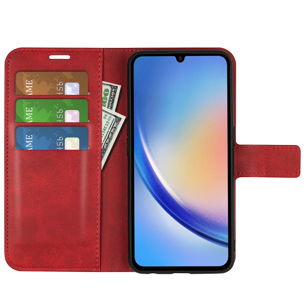 

For Samsung Galaxy A35 5G Case Collection Flip Shockproof PU Leather Phone Cover Red