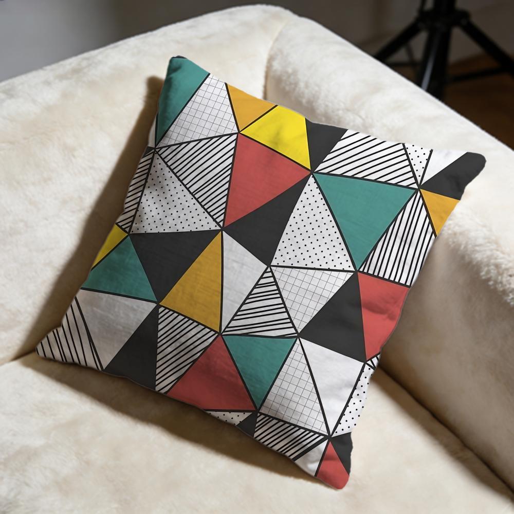 Triangle Cushion Cover Soft Decorative Pillow Case Suitable for Bedroom Sofa Car Travel Use