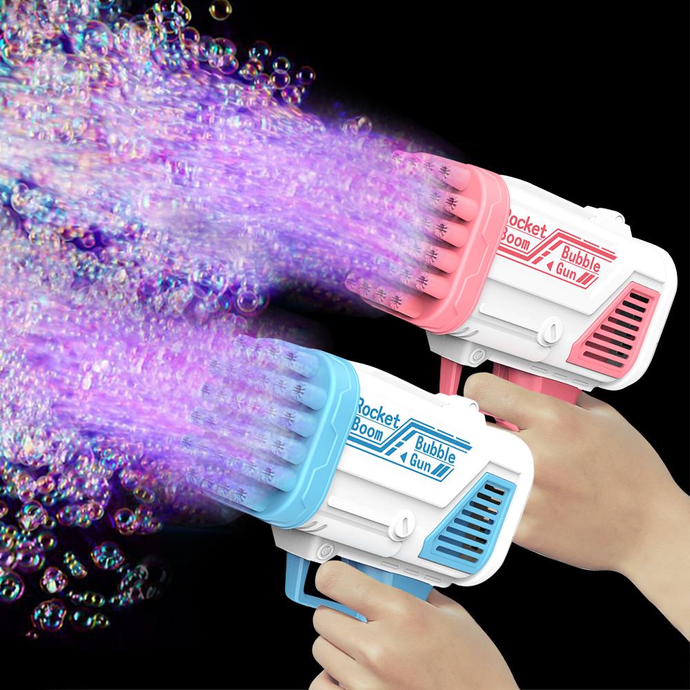 Yiran Bag Unisex Kids Bubble 40 Hole Rocket Launcher Handheld Portable Electric Automatic Bubble Gun Party Birthday Gift Toy(Without Bubble Water)