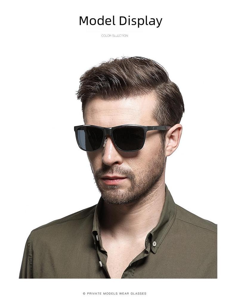 Aluminum Magnesium Men's Polarized Sports Sunglasses - Full Frame, Personality Style (Model XY045)