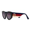 Gucci Logo Temple Irregular Sunglasses Women's Black