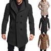 Men's New Winter Style Fashion  Hat And Wool Overcoat Comfortable Warm Coat