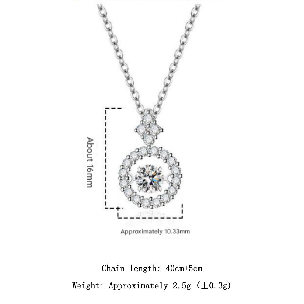 925 Sterling Silver Fashion Exquisite Beating Heart Zircon Necklace Birthday Party Anniversary Gift
