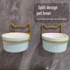 Wall-Mounted Ceramic Pet Bowl for Cats, Puppies, Rabbits, and Small Dogs - No Slanted Edge