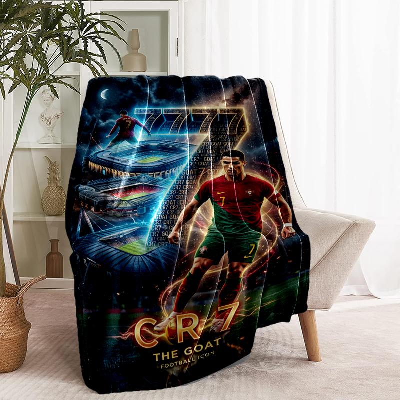 Cristiano Ronaldo Print Blanket - Soft & Comfortable, for Bedroom, Travel, Sofa, Home Decoration - Birthday Christmas Gift for Friend