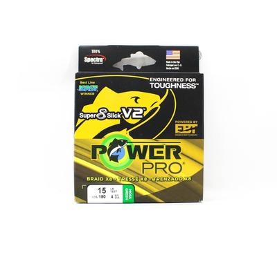 POWER PRO Super 8 Versione Liscia 2 Trecciato Spectra 15lb x 150yds Verde (7861)