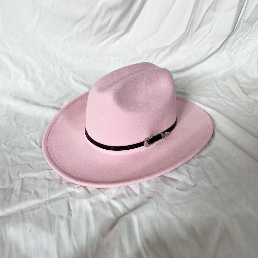 Nuovo Cappello da Cowboy Western Vintage per Uomo Gentleman Donna Jazz Cowgirl con Pelle a Falda Larga Cloche Cappelli Sombrero Hombre