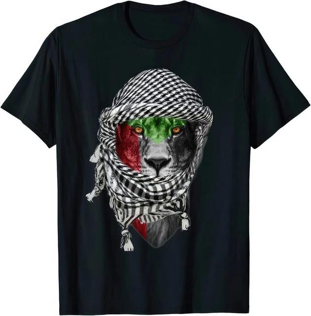 Free Palestine Palestinian Lion Flag Solidarity Graphic Men T-Shirt S