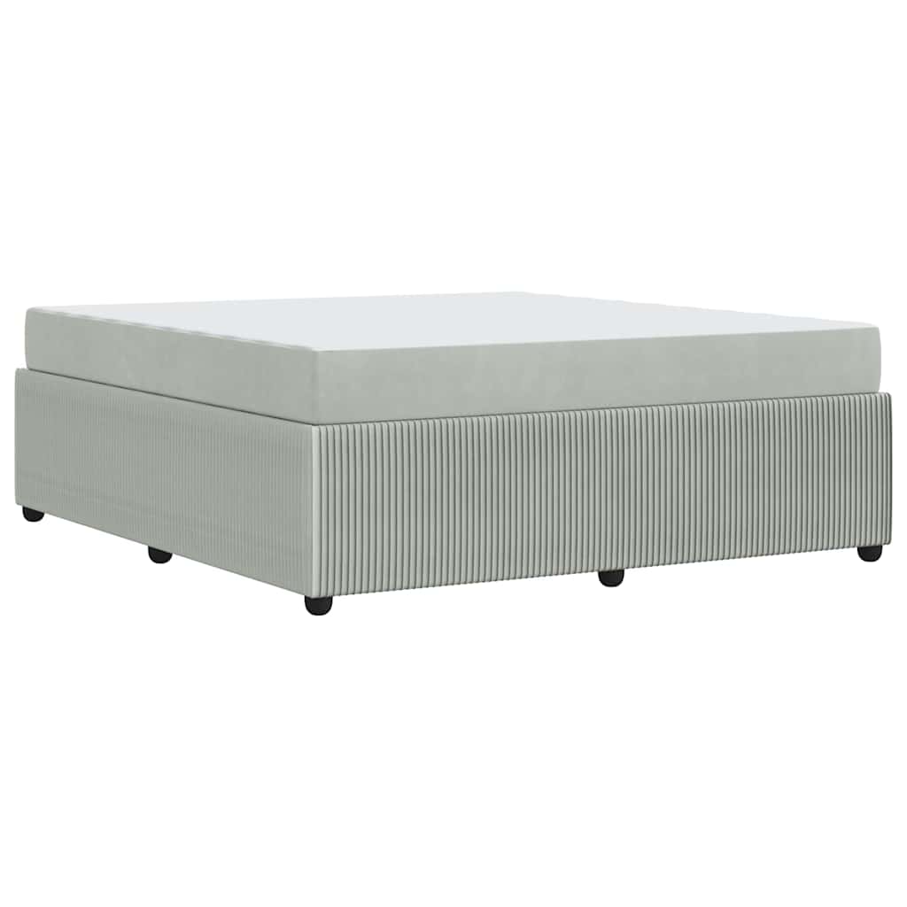 Bed Frame with Mattress Light Grey 180 X 200 Cm Fabric
