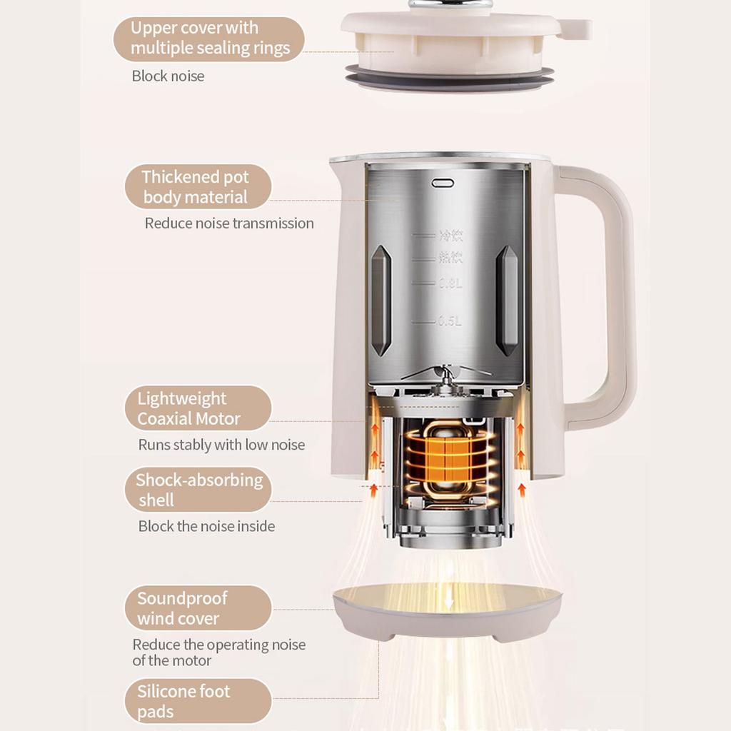 Nussmilchbereiter Mixer 8 in 1 Programmierbare Sojamilchmaschine Digitalanzeige Edelstahlklingen 12L Fassungsvermögen Selbst