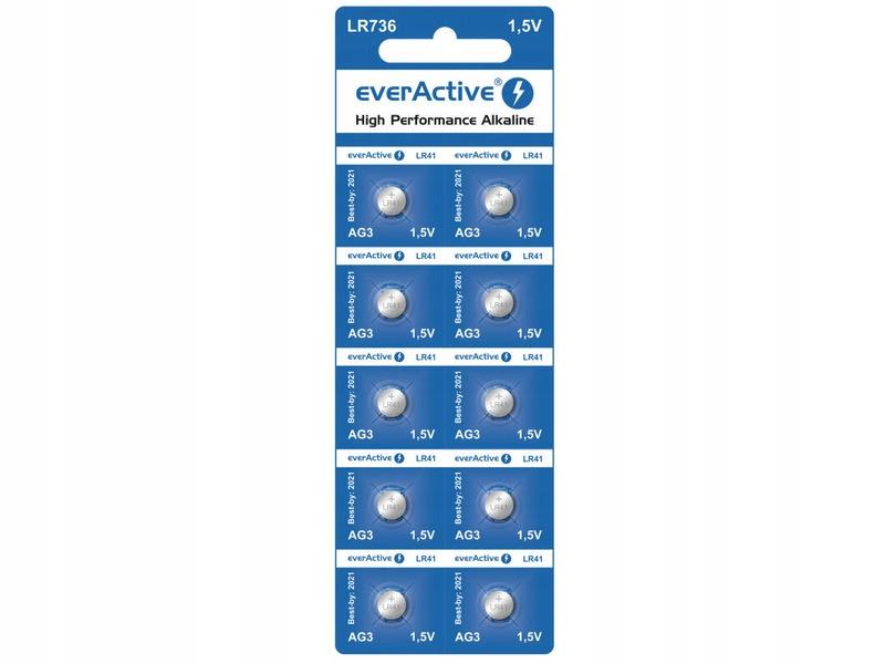 Mini everActive G3 LR736 LR41 alkaline batteries 10 pieces
