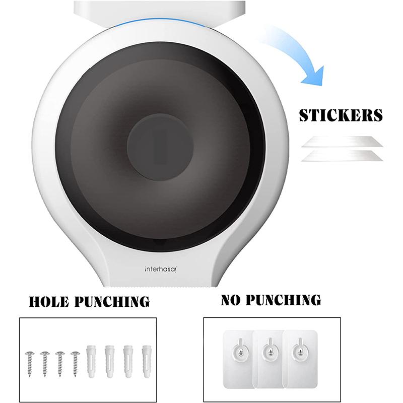 Wall Paper Towel Dispenser Tissue Dispenser Punch Free Roll Round Towel Dispenser for Toilet Bathroom Commercial