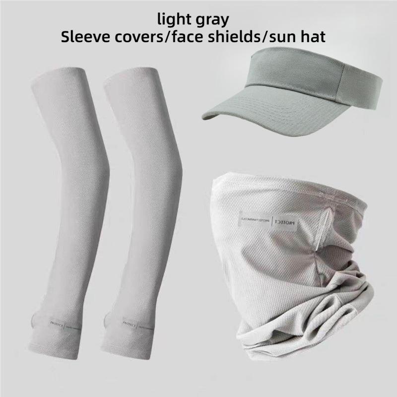 1 Set Protective Cover,Scarf Sleeve,Ice Silk Sunscreen Hanging Ear Neck Cover,Men's Summer Anti Sun Protection,Lightweight Full