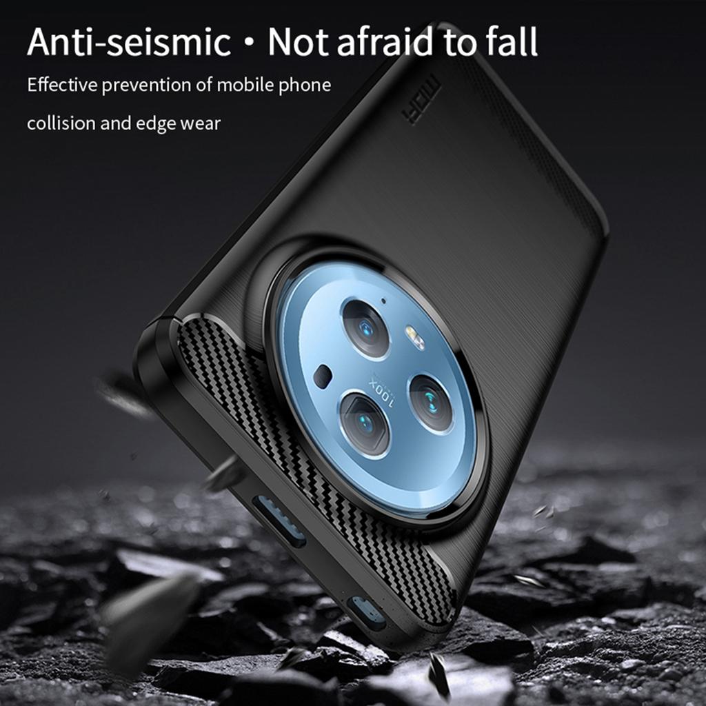 MOFI JK TPU Series-1 For Honor Magic5 Pro Drop-proof Carbon Fiber Soft TPU Phone Case Brushed Cover