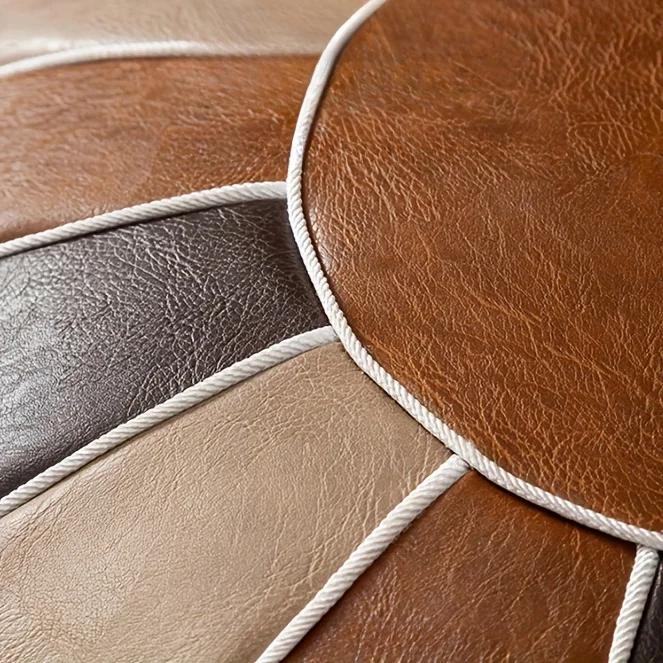 Decorative Moroccan PU Leather Pouf Soft Round Cushion Without Core Unstuffed Cushion Pillow Modern Home Decor for Living Room