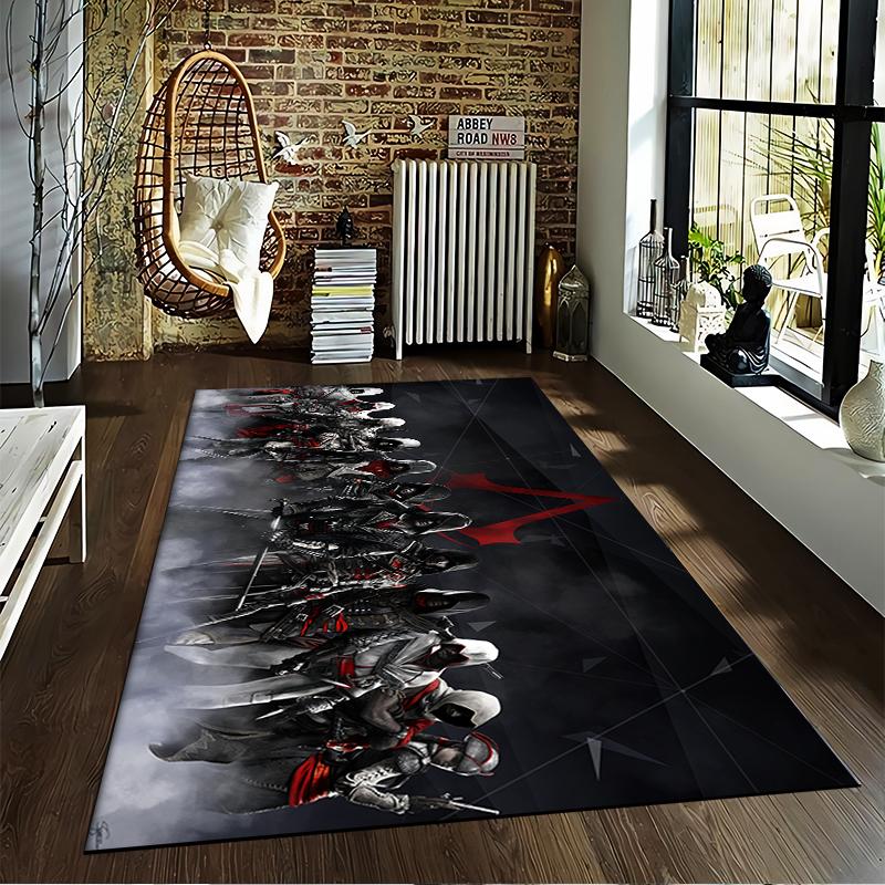 Assassin's Creed Themed Rug with Stylish Characters Suitable for Use As an Anti-slip Game Mat for Living Room and Bedroom Sofas