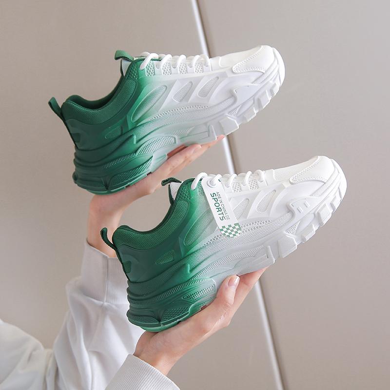 CRLAYDK Women's Walking Shoes Platform Non Slip Running Sneakers Gradient Breathable Workout Girls Sports Comfort Tennis