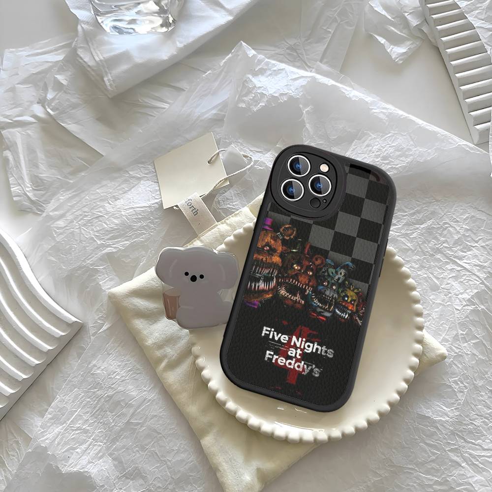 Amine Fnaf Five-nights-At-Freddys Phone Case For IPhone 16 15 14 11 12 13 Pro Max Plus Back Leather Shell