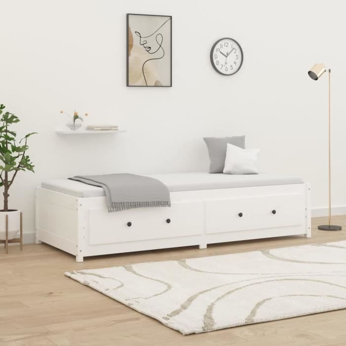 VidaXL Daybed White 75x190 Cm Small Single Solid Pine Wood821600