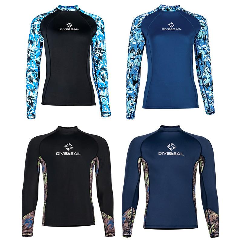 Snabbtorkande UV-skyddande Rash Guard för Dykning, Snorkling, Surfning - Herr Dam Långärmad Badkläder Med UPF 50