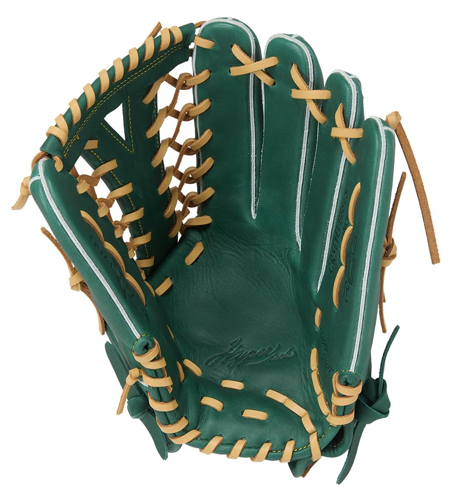 Rawlings HYPER TECH R2G Soft Baseball Glove for Dark for Throwers (GR5FHTB88FS) Outfielders, Green, 12.5 Inches, Right-Handed