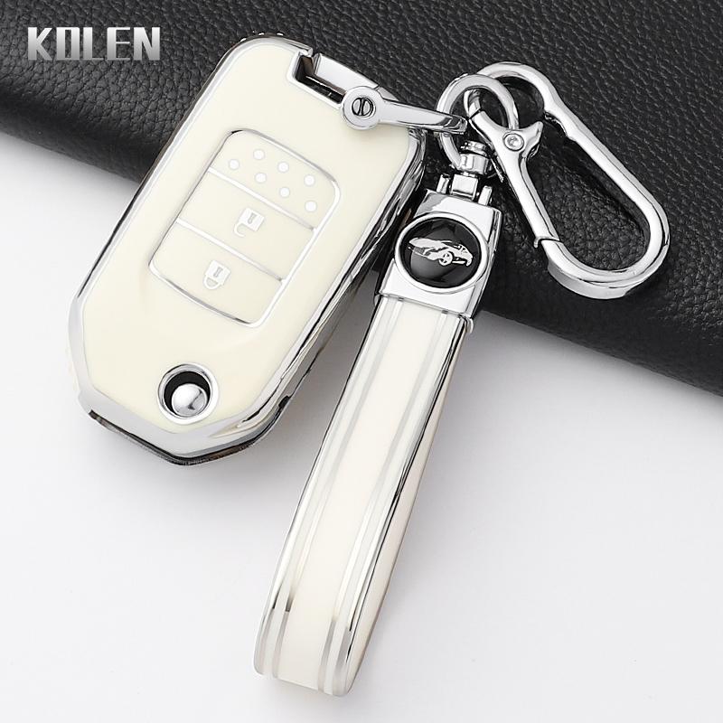 Fashion Tpu Car Folding Key Case Cover For Honda Civic Cr-V Hr-V Agreement Jade Crider Odyssey Protected Keychain Fob Shell Bag