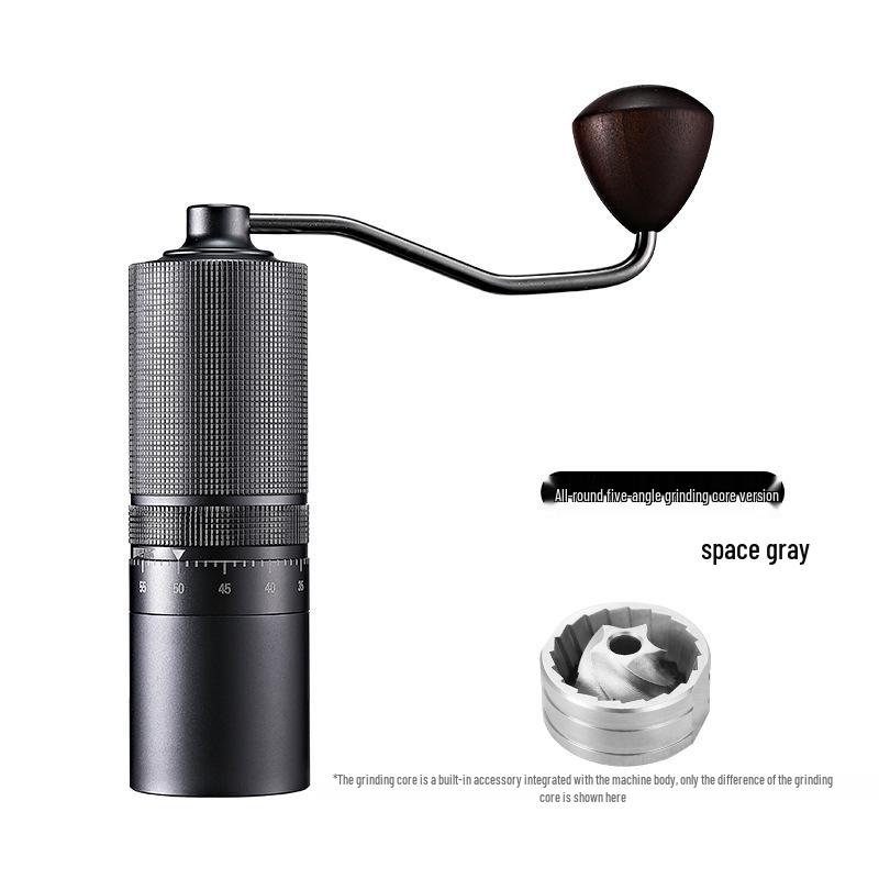 Stainless Steel Hand-Crank Coffee Grinder with External Adjustment for Italian Coffee