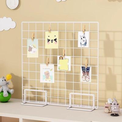 Kindergarten Art Display Stand with Photo Hanger and Shelves
