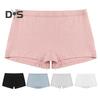 Women Mid Rise Shorts Panties Seamless Solid Color High Elastic Slim Fit Ribbed Safety Shorts Briefs Underpants