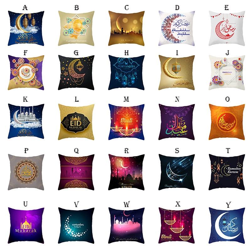 Luxurious Muslim Ramadan Pattern Polyester Pillow Case For Elegant Home Decoration