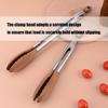 High Quality Wooden Salad Tongs with Stainless Steel Handle Kitchen Utensils Tongs for Easily Food Gripping