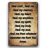 Tin Sign Dear Lord Heal Me Prayer Quote Vintage Metal Plaque Wall Art for Church Home Bar Garage Decor with Distressed Rustic Lo