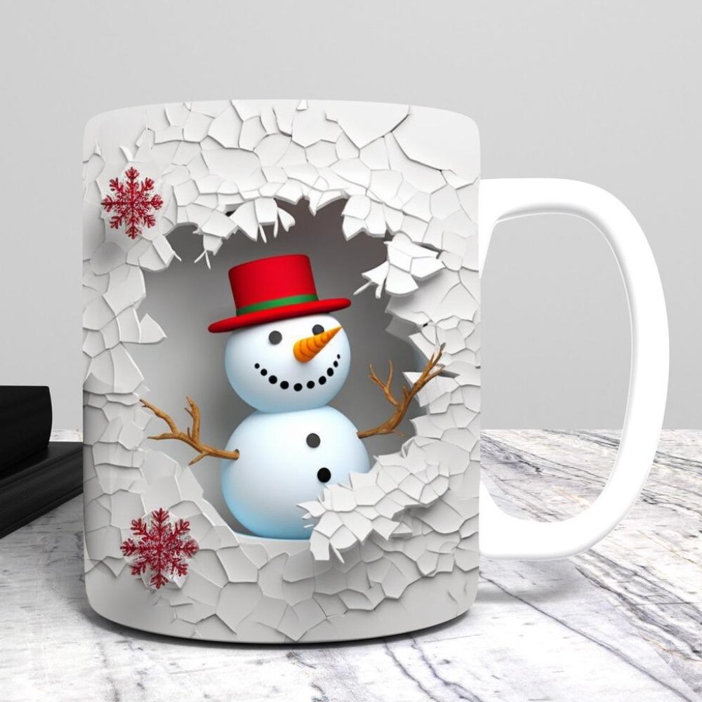 Christmas snowman ceramic coffee mug tea cup