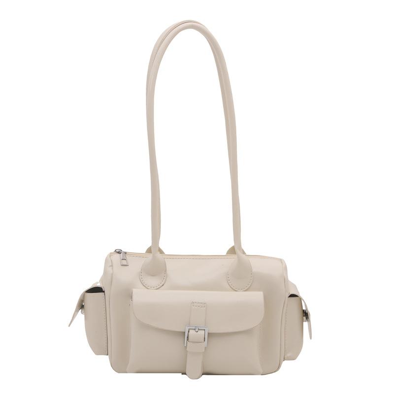 Fashion shoulder bag large capacity women versatile retro soft surface handbag simple casual underarm bag tide