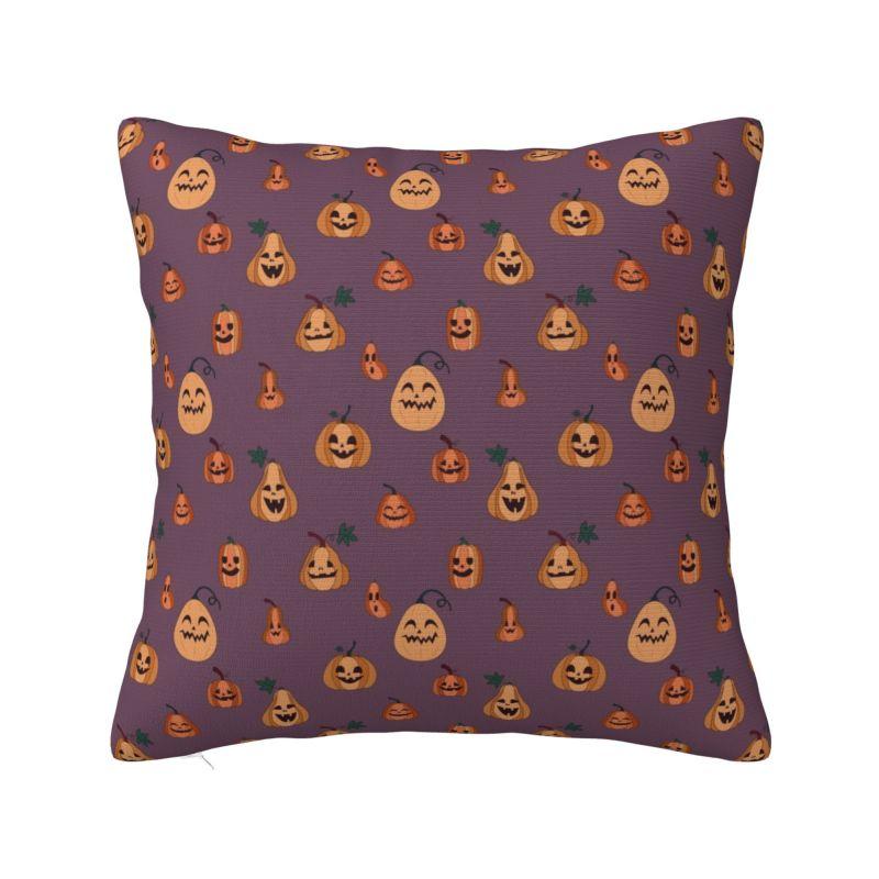 Custom Halloween Pumpkin Witch Skull Pattern Pillowcase Luxury Cushion Cover Car Pillowcase