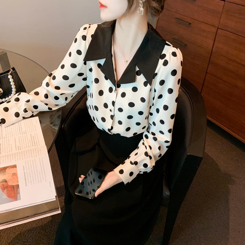 Women's Polka Dot Chiffon Shirt Fashionable and Stylish Women's Shirt Elegant Top
