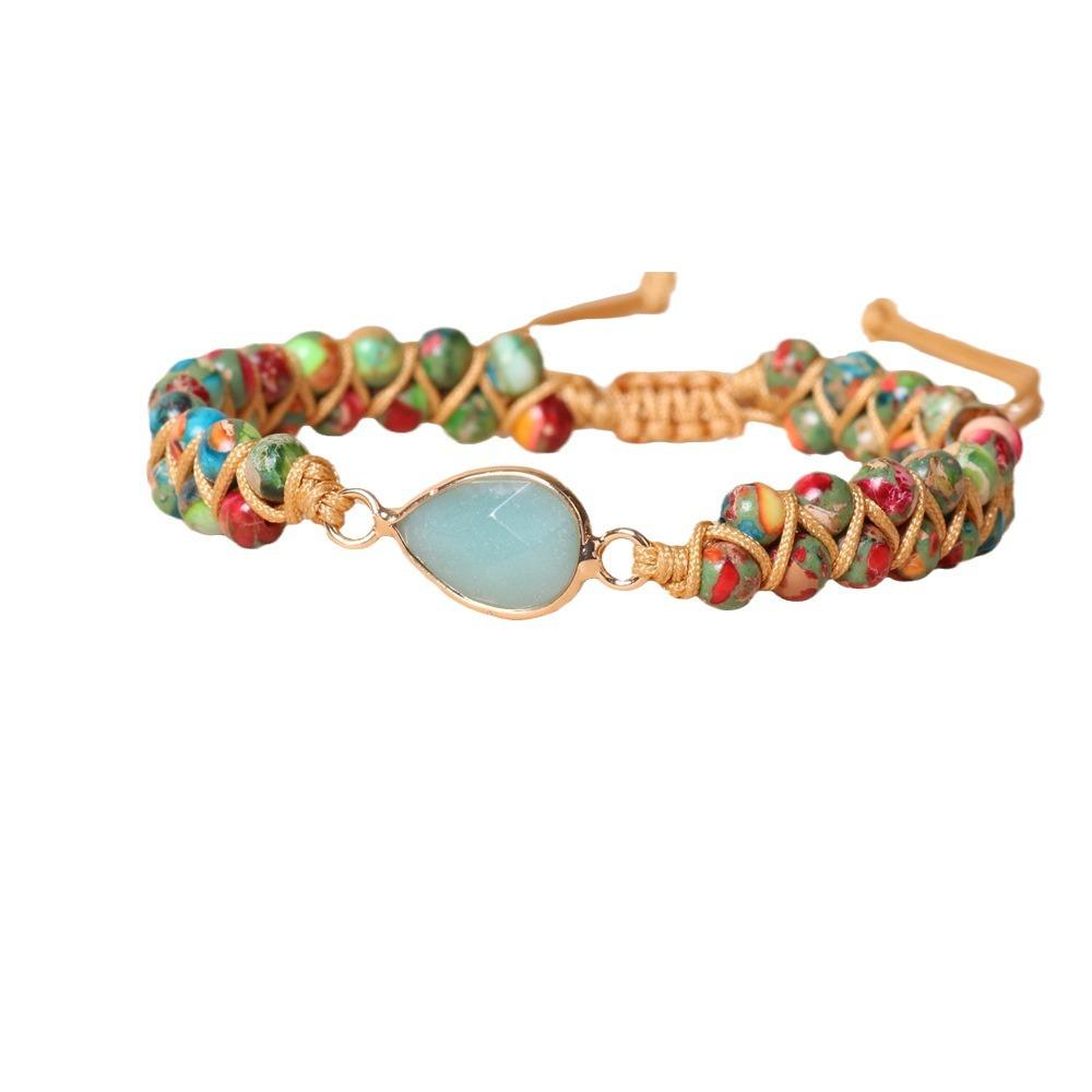 Böhmisches Stein-Charm-Armband, geflochtene Makramee-Yoga-Freundschafts-Wickelarmband für Liebhaber an der Hand, Geburtstagsschmuck, Geschenk