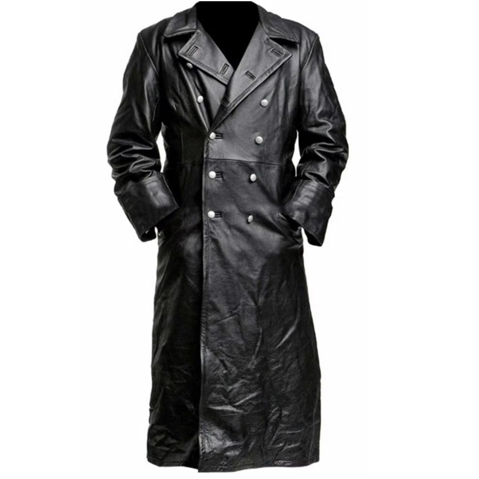 

Зимняя ретро-куртка из искусственной кожи для мужчин в средневековом стиле XXS чёрный