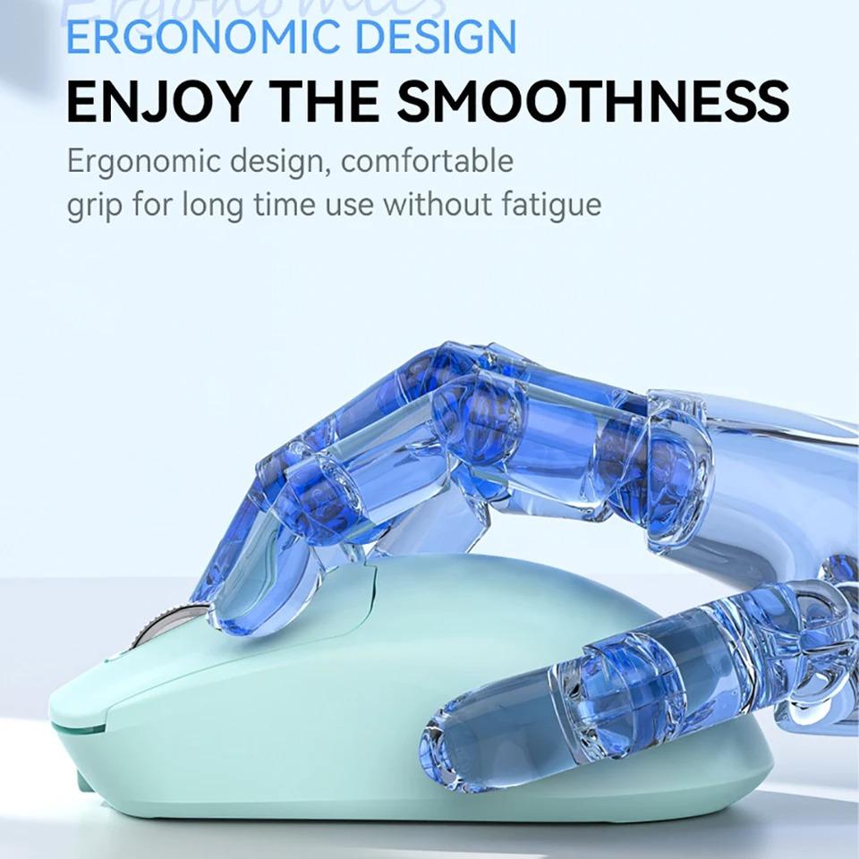 Bluetooth 5.4 Mouse 2.4G Wireless Mouse Dual Mode Gaming Mouse 1600 DPI Slient Mouse Rechargeable Ergonomic Mice for PC Laptop Macbook Pro