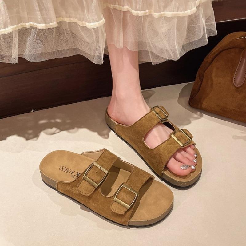 

Повседневные летние новые шлепанцы на толстой подошве, уличная обувь, крутые шлепанцы, ленивое слово, пляжные шлепанцы, женские 40 коричневый