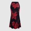New European and American Women's Full-printed Pleated A-shaped Skirt Casual Vacation Long Women's Clothing