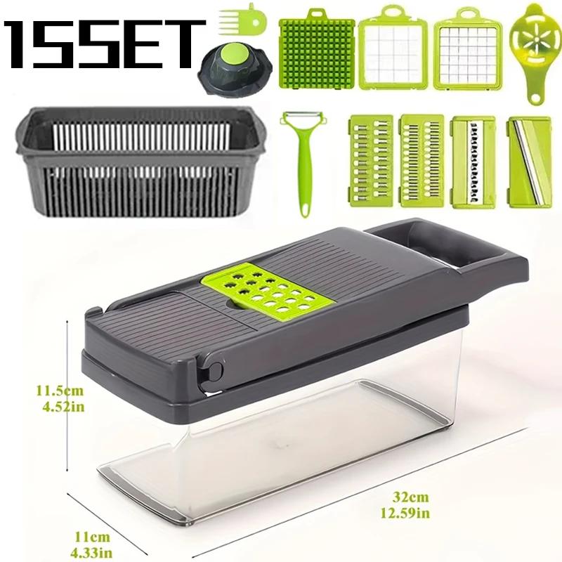 14PCS/16PCS Set Vegetable Chopper Multifunctional Fruit Slicer Manual Food Grater Vegetable Slicer Onion Chopper Kitchen Gadgets