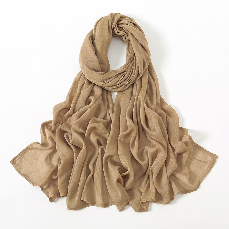 Autumn new solid color hot-selling Malay Indonesian cotton headscarf, monochrome wide-brimmed thin Modal breathable scarf