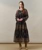 MAXZA Vintage Ethnic Tiered Chiffon Long Dress