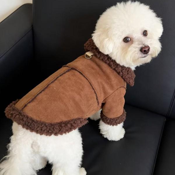 Leash-Attachable Fleece-Lined Winter Clothes for Small Dogs & Cats