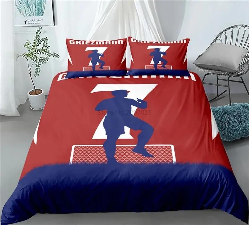 Famous Football Player 3d Bedding Set Football Printed Duvet Cover Set with Pillowcase EuropeAustraliaUSA Twin Queen King Size