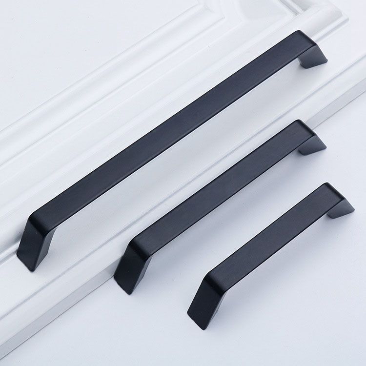 Modern Minimalist American Black Cabinet Door Furniture Hardware Handle Aluminum Drawer Cabinet Wardrobe Cupboard Handle Pull
