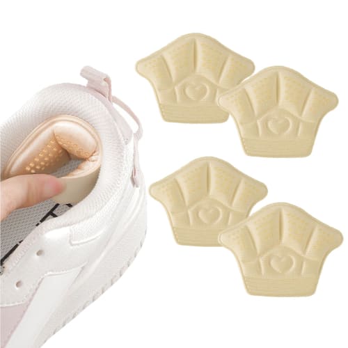 Prevent Blisters with Heel Pads, Set of 4 (2 Pairs), Adjustable Cushioned Heel Protection, 10mm Thick, Anti-Slip, and Prevents Sneakers from Slipping